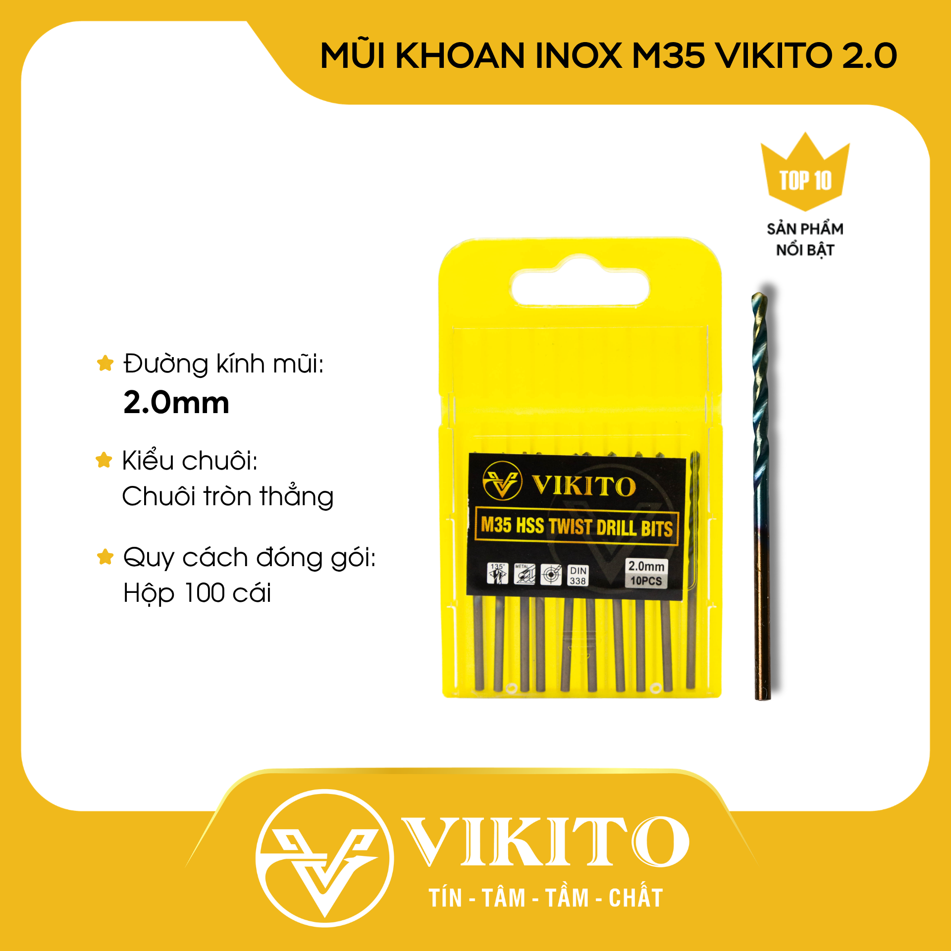 Mũi khoan inox M35 VIKITO 2.0